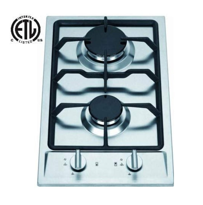 Ramblewood high efficiency 2 burner gas cooktop(LPG/Propane Gas), GC2-43P, ETL Safety Certified.